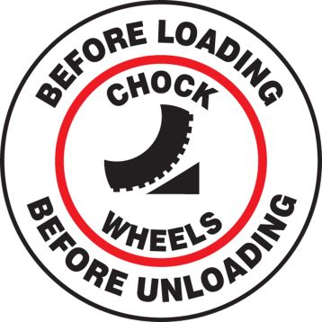 BEFORE LOADING CHOCK WHEELS BEFORE UNLOADING W/GRAPHIC
