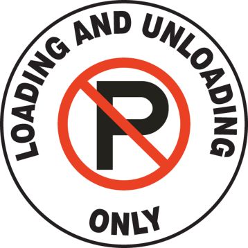 LOADING AND UNLOADING ONLY W/NO PARKING SYMBOL