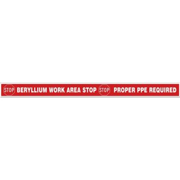 Tough-Mark™ Heavy-Duty Floor Marking Strips: Stop - Beryillium Work Area Stop