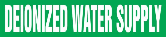 DEIONIZED WATER SUPPLY 