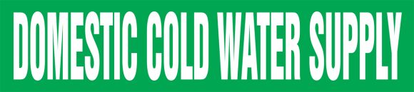 DOMESTIC COLD WATER SUPPLY 