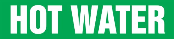 Pipe Marker, Legend: HOT WATER