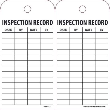 INSPECTION RECORD TAG