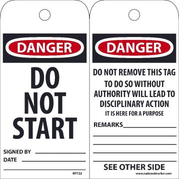 DANGER DO NOT START SIGNED TAG