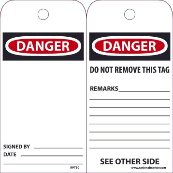DANGER SIGNED BY___ DATE___ TAG