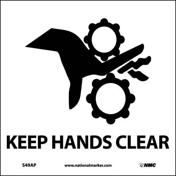 KEEP HANDS CLEAR LABEL