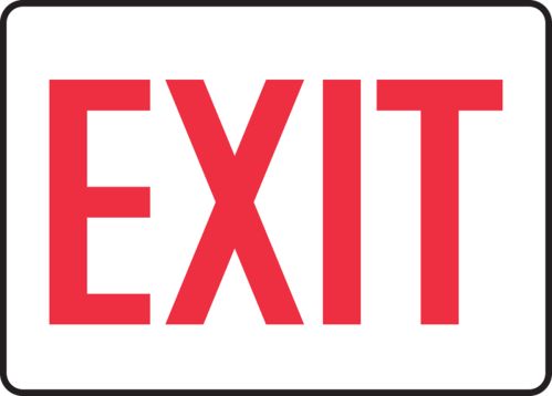 Safety Sign, Legend: EXIT