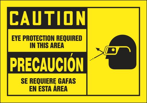 EYE PROTECTION REQUIRED IN THIS AREA (W/GRAPHIC) (BILINGUAL)
