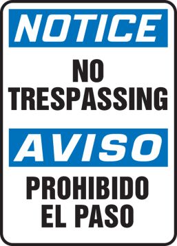 NO TRESPASSING (BILINGUAL)