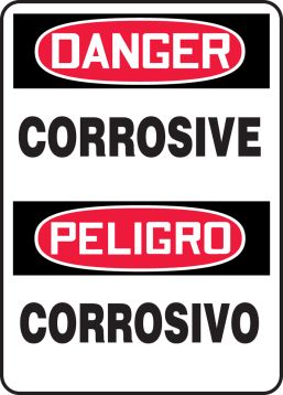 DANGER CORROSIVE (BILINGUAL)