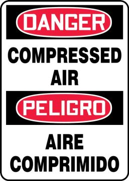DANGER COMPRESSED AIR (BILINGUAL SPANISH)