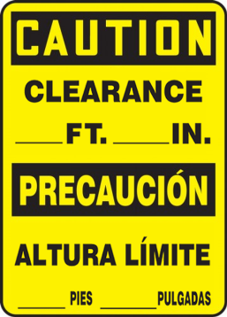 CLEARANCE ___ FT. ___IN.