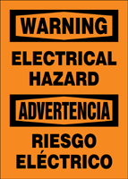 WARNING ELECTRICAL HAZARD (BILINGUAL SPANISH)