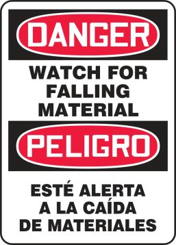 DANGER WATCH FOR FALLING MATERIAL (BI-SPANISH)