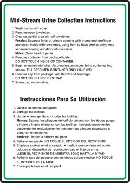 MID-STREAM URINE COLLECTION INSTRUCTIONS...BILINGUAL-SPANISH