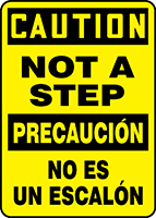 CAUTION NOT A STEP (BILINGUAL - SPANISH)