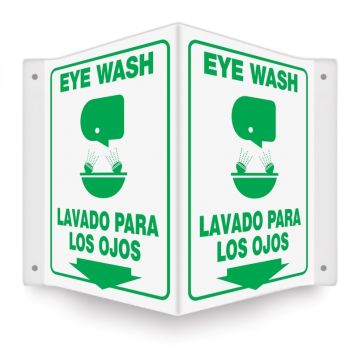 Safety Sign, Legend: EYE WASH (BILINGUAL - SPANISH)