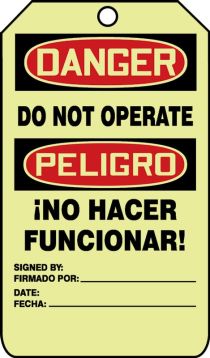 DANGER DO NOT OPERATE