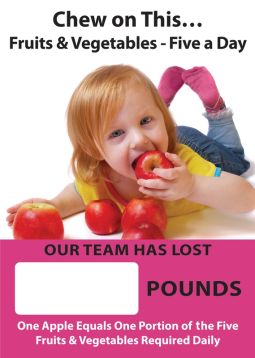Digi-Day® 3 Magnetic Faces: Chew On This - Fruits & Vegetables - Five A Day