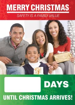 Digi-Day® 3 Magnetic Faces: Merry Christmas - Safety Is A Family Value - _ Days Until Christmas Arrives