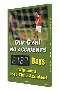 Digi-Day® 3 Electronic Scoreboards: Our Goal No Accidents - _Days Without A Lost-Time Accident