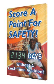 Digi-Day® 3 Electronic Scoreboards: Score A Point For Safety! - _Days Without A Lost Time Accident