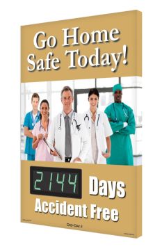 Digi-Day® 3 Electronic Scoreboards: Go Home Safe Today! _Days Accident Free