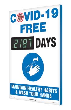 COVID-19 Free xxxx Days Maintain Healthy Habits & Wash Your Hands