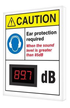 OSHA Caution Industrial Decibel Safety Sign: Ear Protection Required When The Sound Is Greater Than 85 db