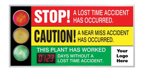 STOP! A LOST-TIME ACCIDENT HAS OCCURRED. CAUTION! A NEAR MISS ACCIDENT HAS OCCURRED. THIS PLANT HAS WORKED #### DAYS WITHOUT A LOST TIME ACCIDENT.