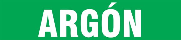 Pipe Marker, Legend: ARGÓN (WHITE ON GREEN)
