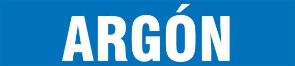 Pipe Marker, Legend: ARGÓN (WHITE ON BLUE)
