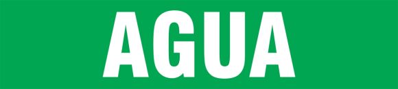 Pipe Marker, Legend: AGUA (WHITE ON GREEN)