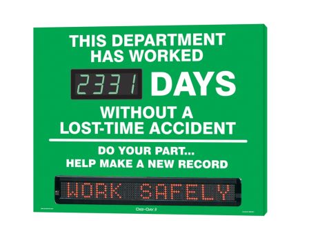 Motivation Product, Legend: This Department Has Worked _ Days Without A Lost Time Accident - Do Your Part - Help Make a New Record