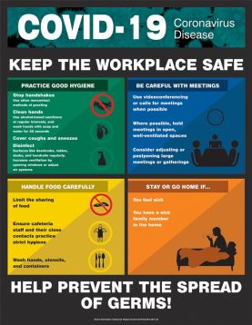 COVID-19 CORONAVIRUS disease keep the workplace safe