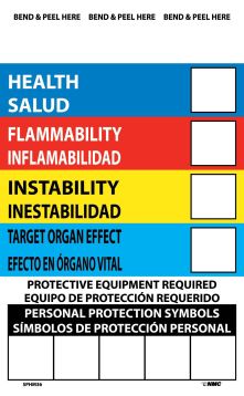 RIGHT TO KNOW LABELS, WRITE ON COLOR BAR (BILINGUAL), 6X4, PS VINYL, 10/PK