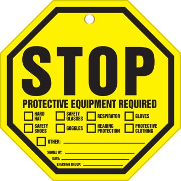 STOP PROTECTIVE EQUIPMENT REQUIRED ...