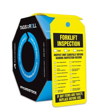 Safety Tag, Legend: FORKLIFT INSPECTION