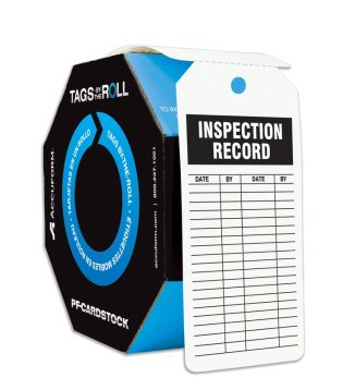 Tags By-The-Roll- Inspection Record Safety Tags TAR708
