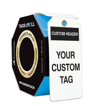 Custom Tags-By-The-Roll With Grommets
