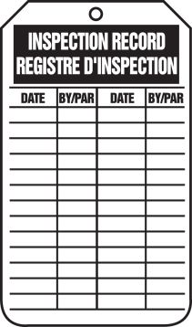 INSPECTION RECORD / REGISTRE D'INSPECTION ...