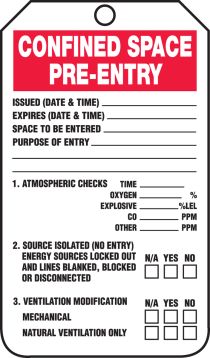 CONFINED SPACE PRE-ENTRY