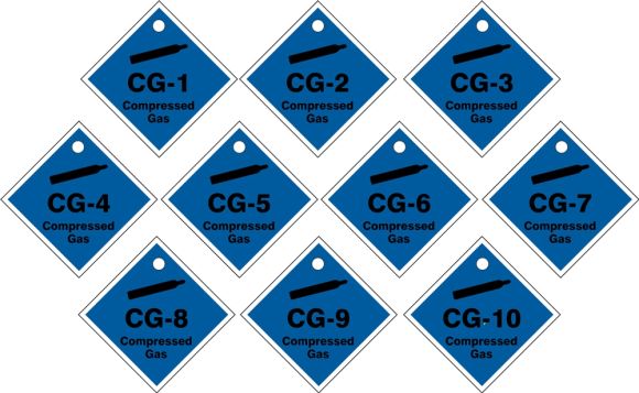 ID Tags, Legend: COMPRESSED GAS (1-10 SERIES)