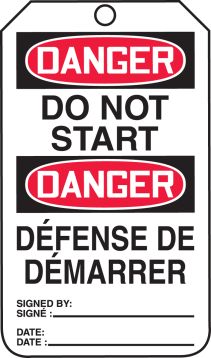 DANGER DO NOT START (English/French)