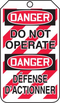 DANGER DO NOT OPERATE (LOCK OUT TAG) (English/French)