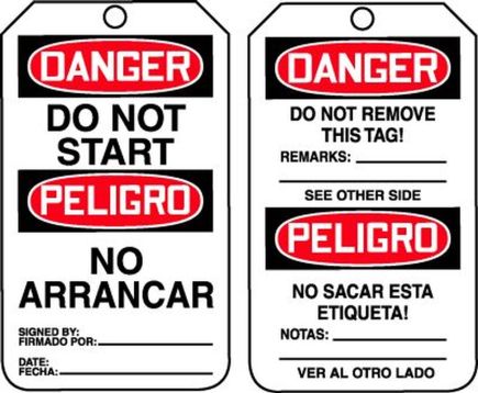 DANGER DO NOT START