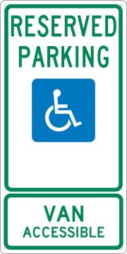 State reserved handicapped parking NORTH DAKOTA sign