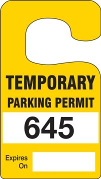 TEMPORARY PARKING PERMIT EXPIRES ON ___(###)