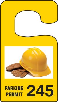 PARKING PERMIT - IMAGE OF HARD HAT/GLOVES (###)