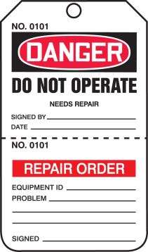 DANGER DO NOT OPERATE...